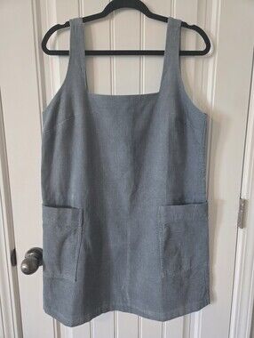 ASOS Dusty Blue Corduroy Pinafore Skirt
